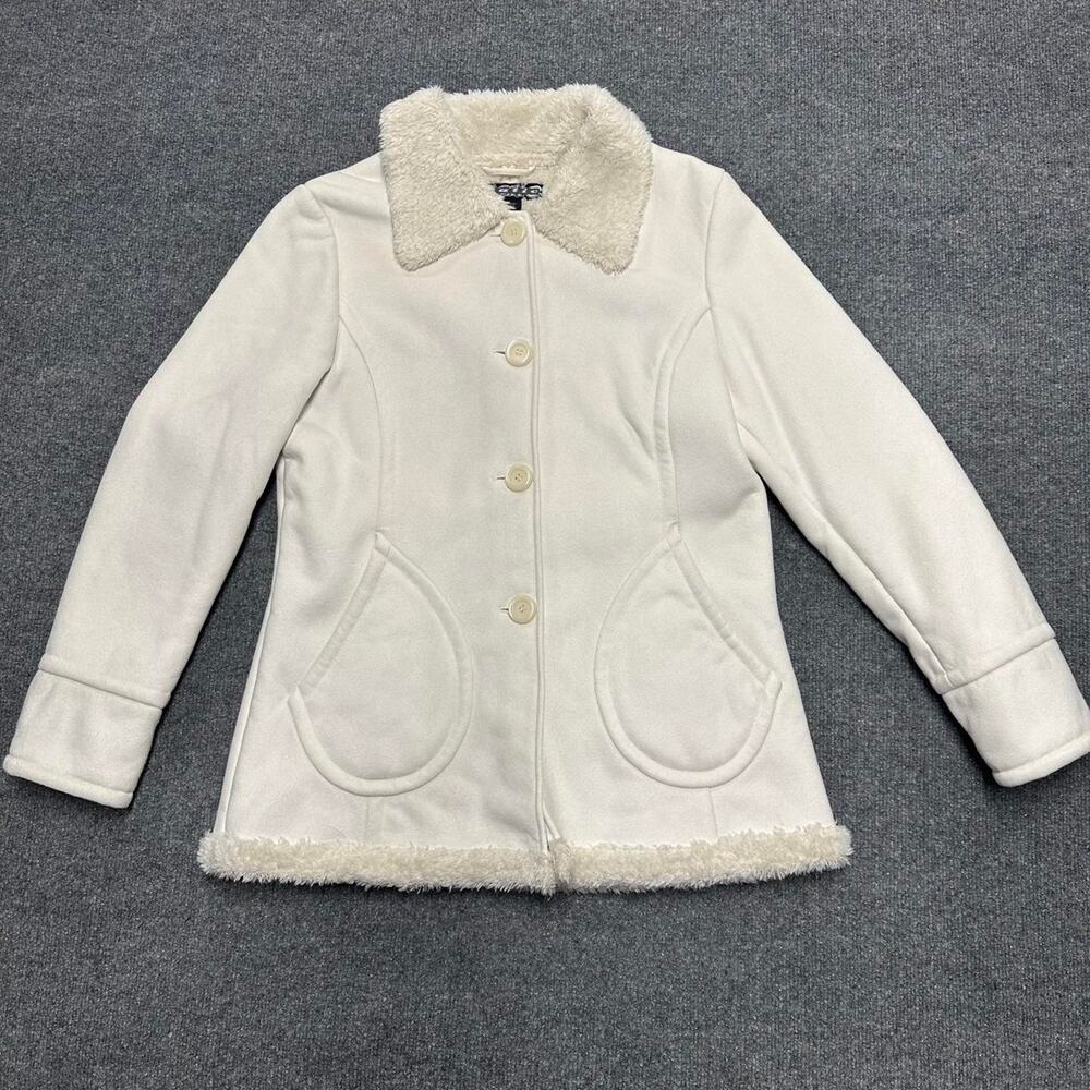 Vintage Y2K Women’s Faux Fur Suede Winter Coat Long Line Retro McBling Jacket L